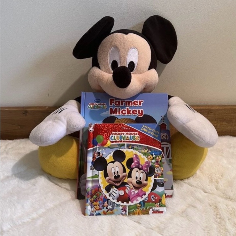 Disney Mickey Mouse Plush & Books Bundle Kids Toy Gift Set